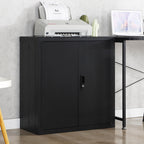 Metal Storage Cabinet With Locking Doors And Adjustable Shelf
