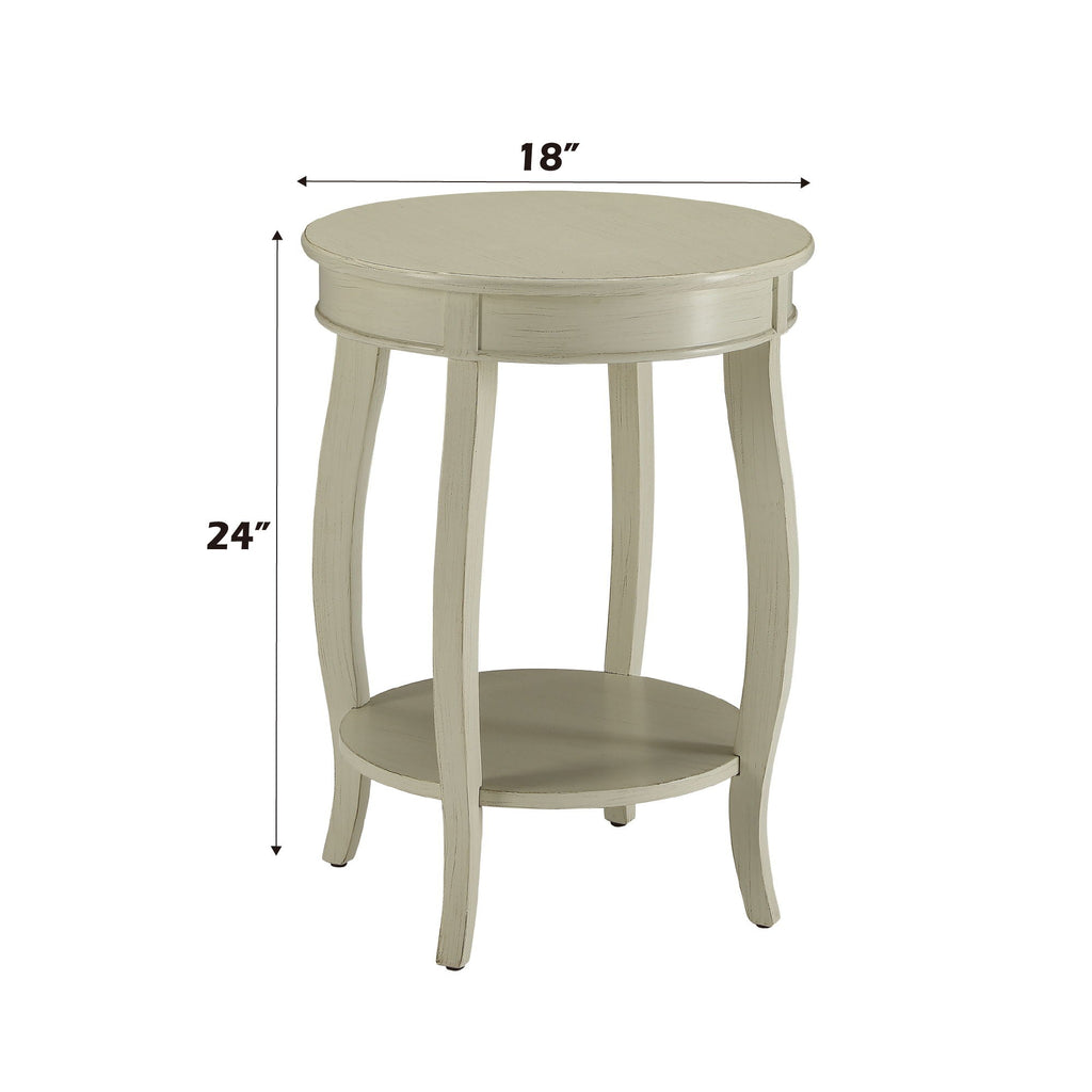 Storage Accent Table with Solid Wood Legs - Light Blue, Dark Brown, or White