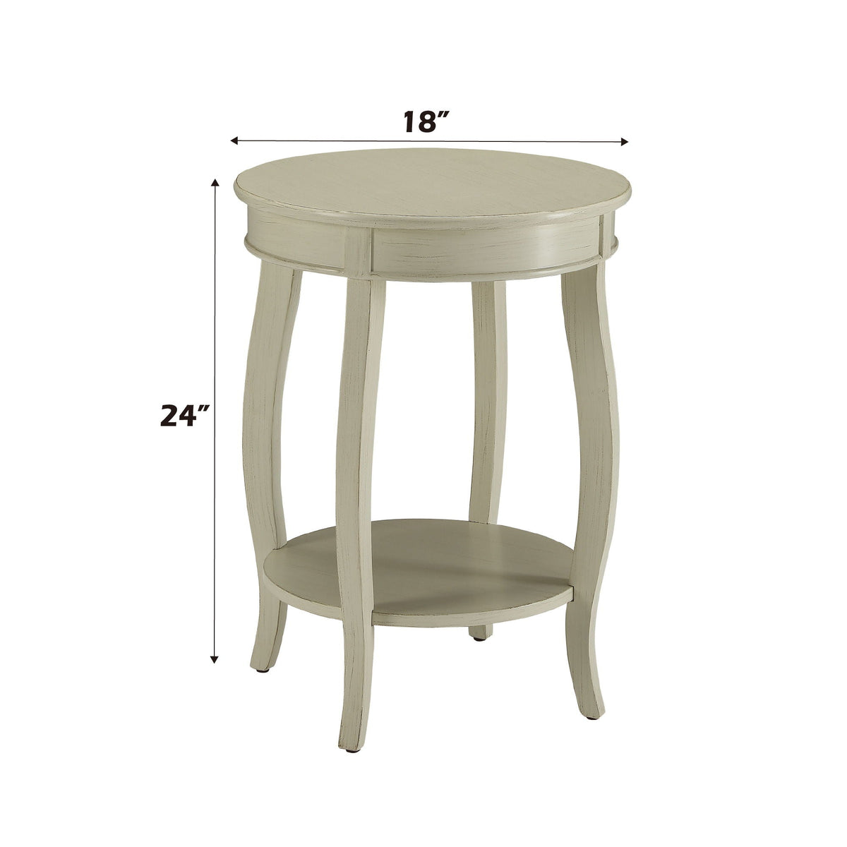 Storage Accent Table with Solid Wood Legs - Light Blue, Dark Brown, or White