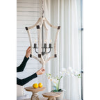 4 Light Chandelier - Cream