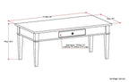 Dark Tobacco Brown Coffee Table with Storage Drawer