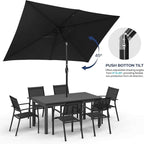 Rectangular Patio Umbrella with Crank Tilt - UV-Resistant Canopy