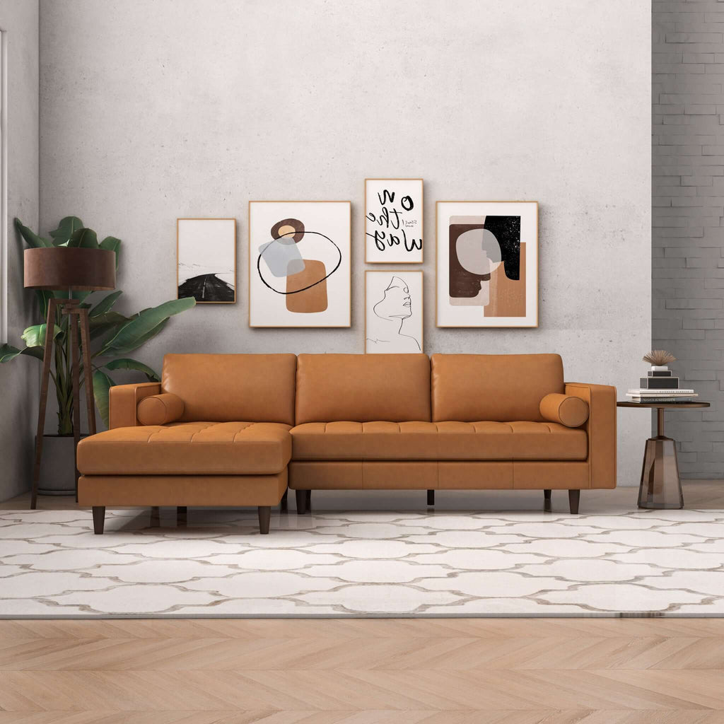 Corner Sectional Sofa with Removable Cushions - Orange