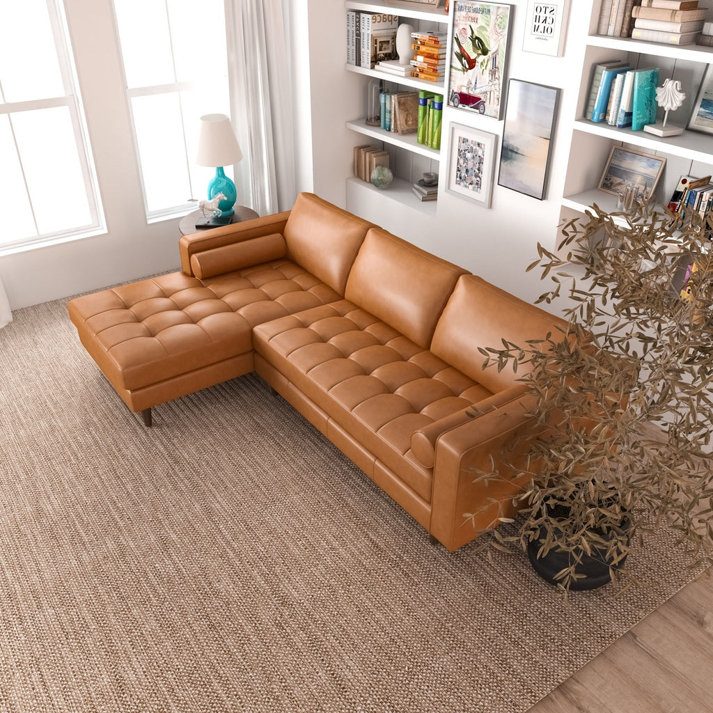Corner Sectional Sofa with Removable Cushions - Orange