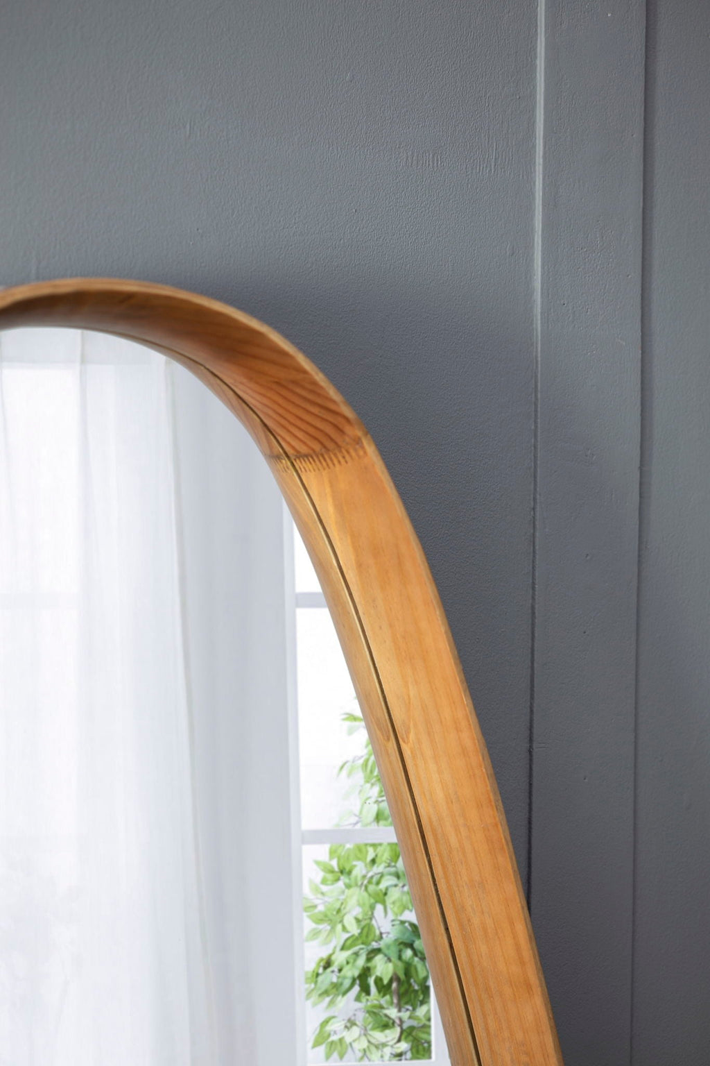 Irregular Mirror With Frame Wall Mirror - Brown