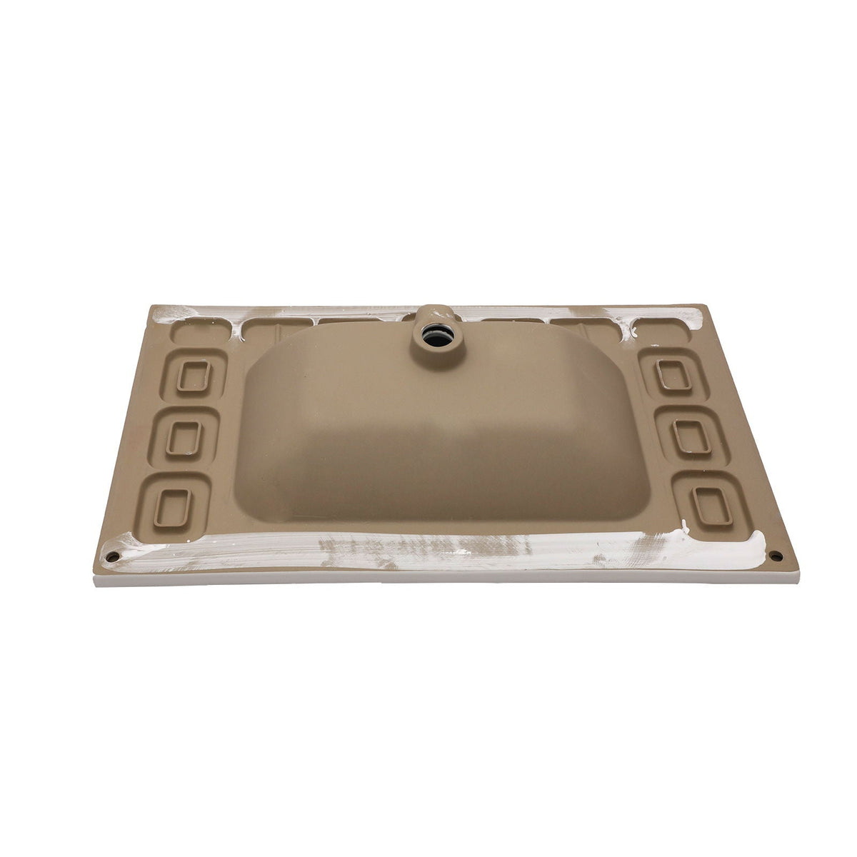 Modern Rectangular Vanity Top with Overflow – White