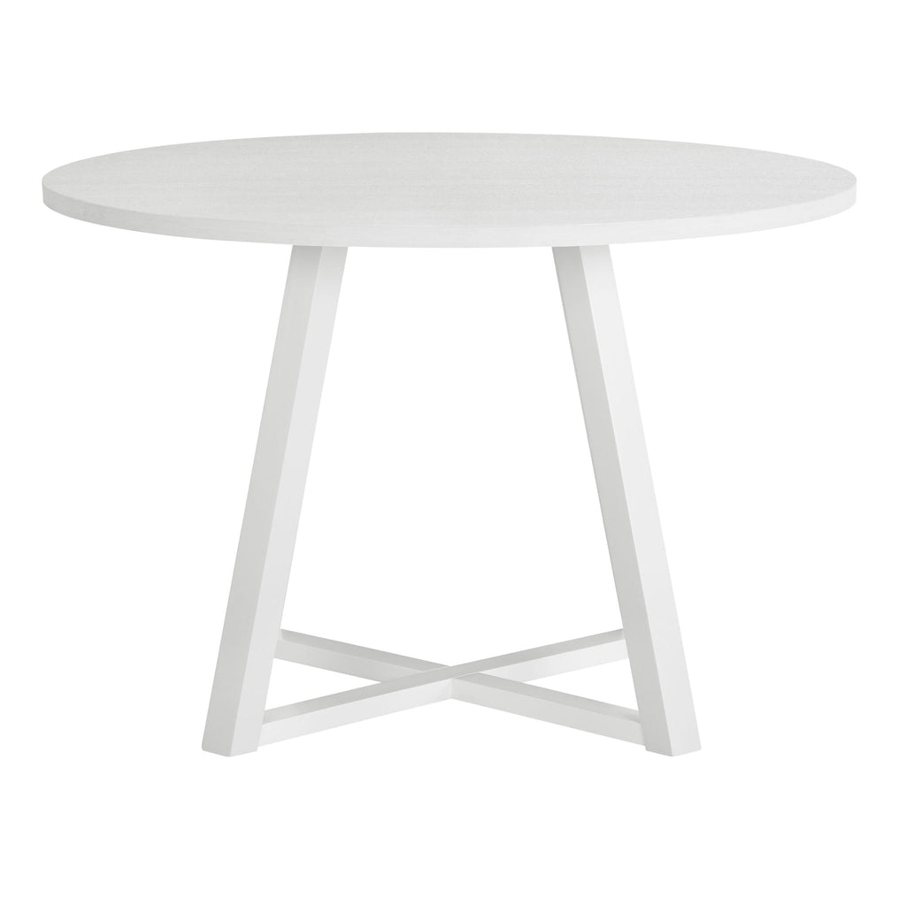 White 5 Piece Dining Set with Round Table and Windsor Chairs