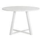 White 5 Piece Dining Set with Round Table and Windsor Chairs
