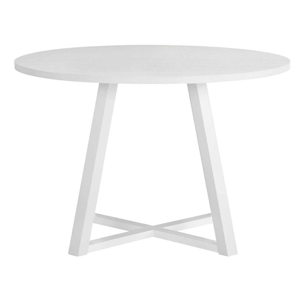 White 5 Piece Dining Set with Round Table and Windsor Chairs