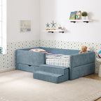 Safe Kids Bed with Guardrails and Storage - Twin, Multiple Colors