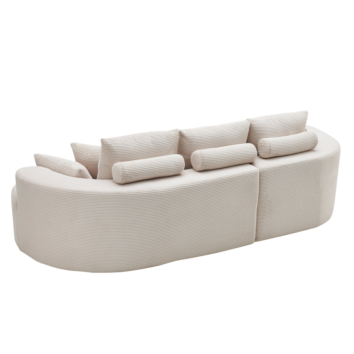 106 In. 2-Piece Fabric Cloud Curved Sectional Sofa