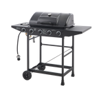 4 Burner Propane Gas BBQ Grill with Side Burner - Black