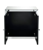 Mirrored Console Cabinet with Faux Diamond Inlay - Silver