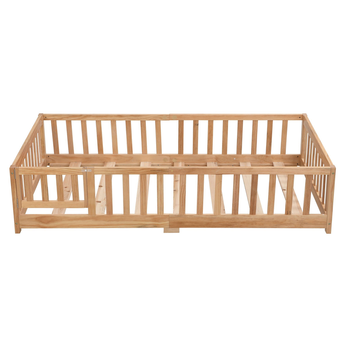 Solid Floor Bed with Door and Safety Fence - Full or Twin Size