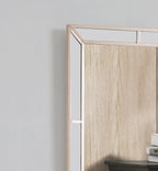 Elegant Contemporary Mirror with Framed Accents – Pearl Silver or White
