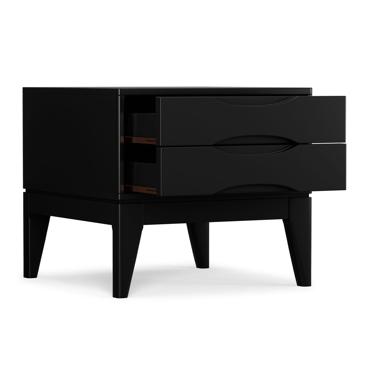 Handcrafted End Table with 2 Drawers - Light Brown, Dark Brown, or Black