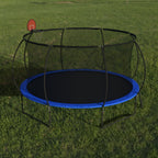 14 Ft Outdoor Trampoline with Basketball Hoop & Ladder - Black / Blue