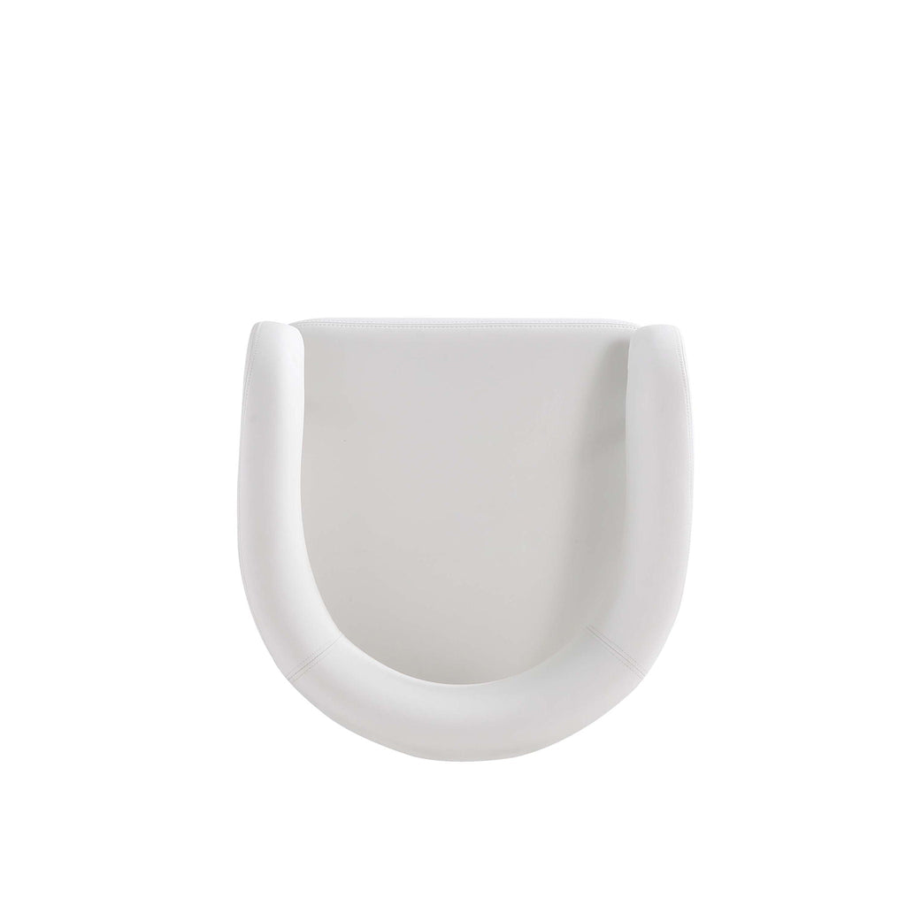 Geometric Base Dining Chair with Vegan Upholstery – White or Gray