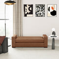 Stylish and Durable Brown Faux Leather Bench