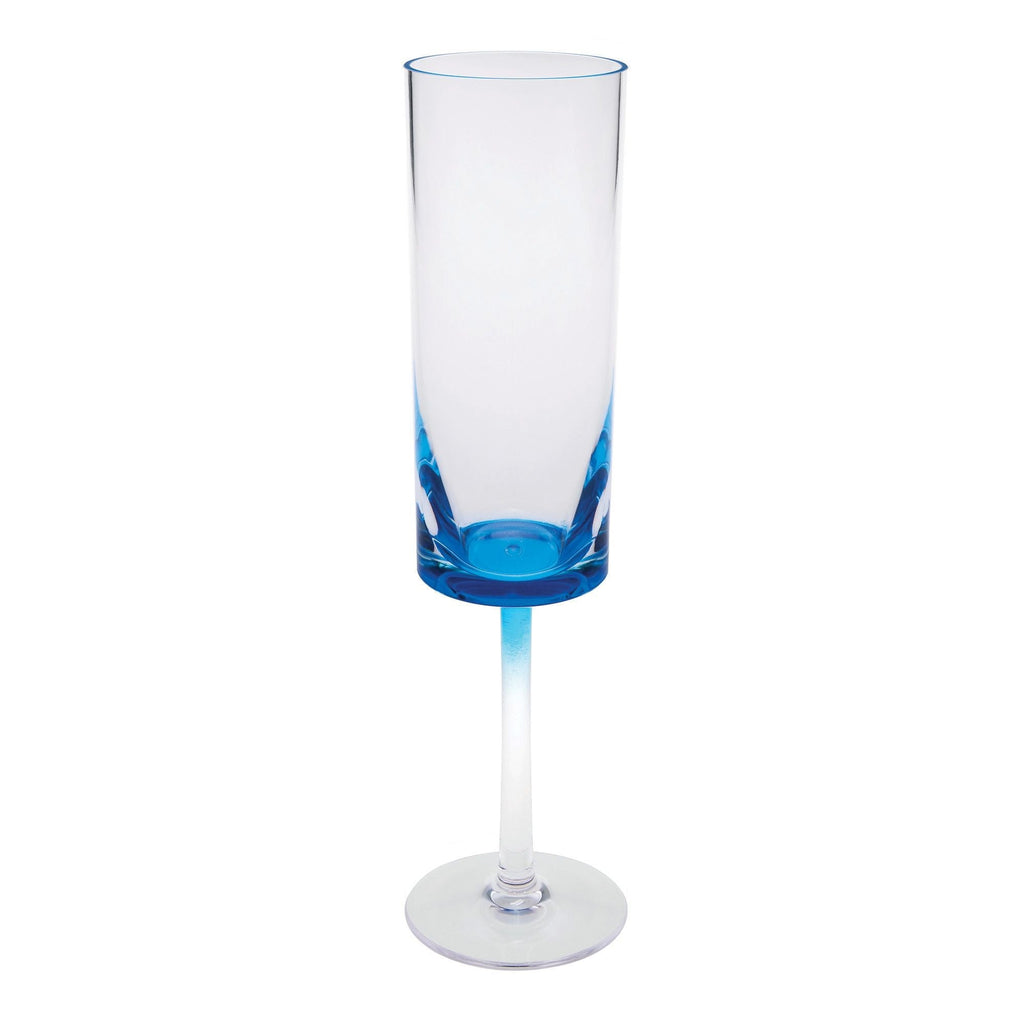Oval Halo Acrylic Champagne Flutes with Unbreakable Design - Blue or White