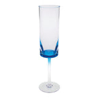Oval Halo Acrylic Champagne Flutes with Unbreakable Design - Blue or White