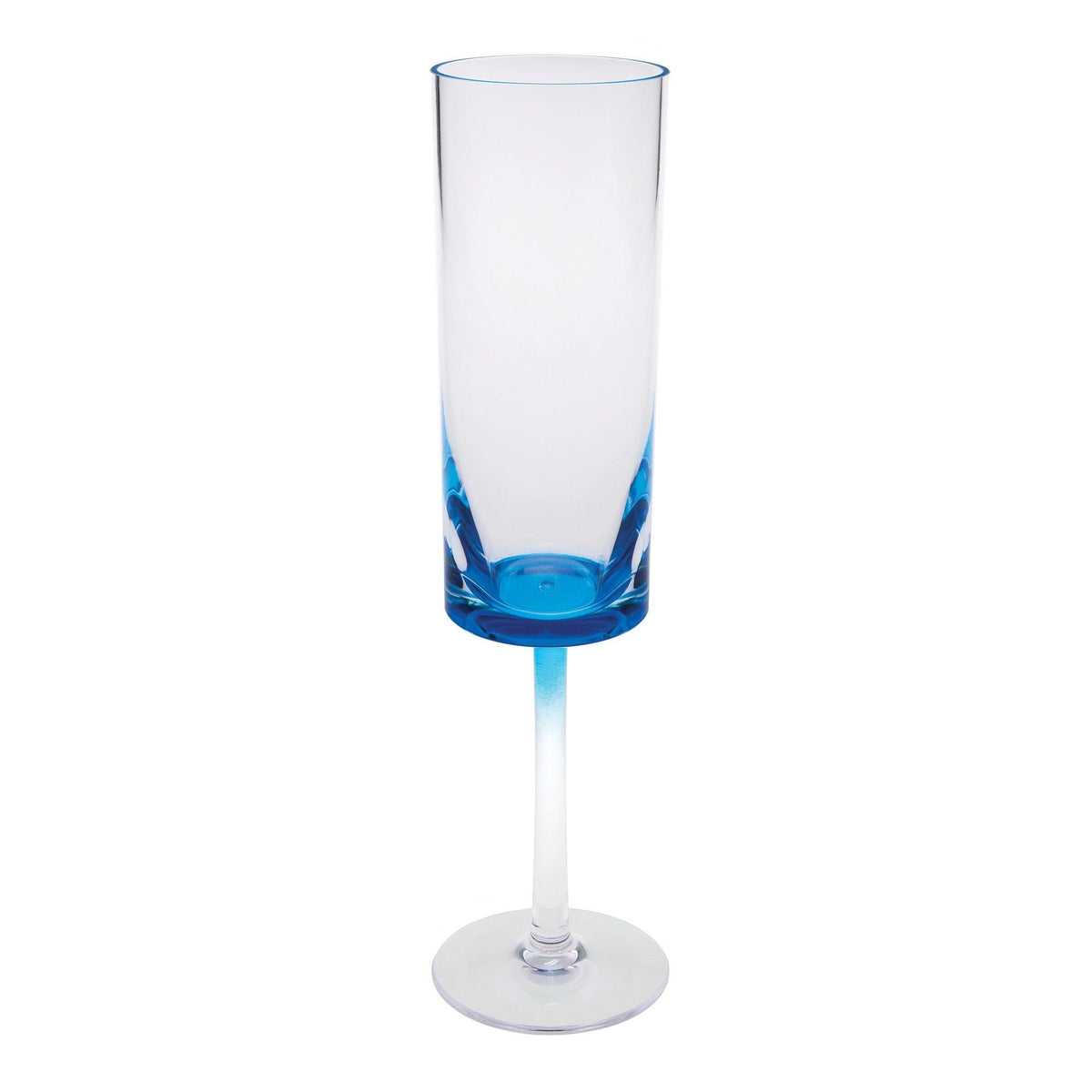 Oval Halo Acrylic Champagne Flutes with Unbreakable Design - Blue or White