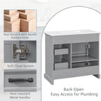 36" Bathroom Vanity with Sink and Soft Close Hinges - Dark Gray or White