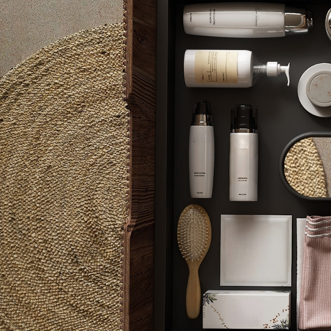 60-Inch Wall Mounted Bathroom Vanity with Carrara Finish - Plywood