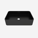 BB17 Integrated Black Ceramic Bathroom Vanity Sink with Scratch-Resistant Finish - Black
