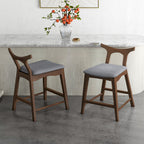 Upholstered Square Bar Chair Set with Solid Wood Frame - Dark Gray or Black