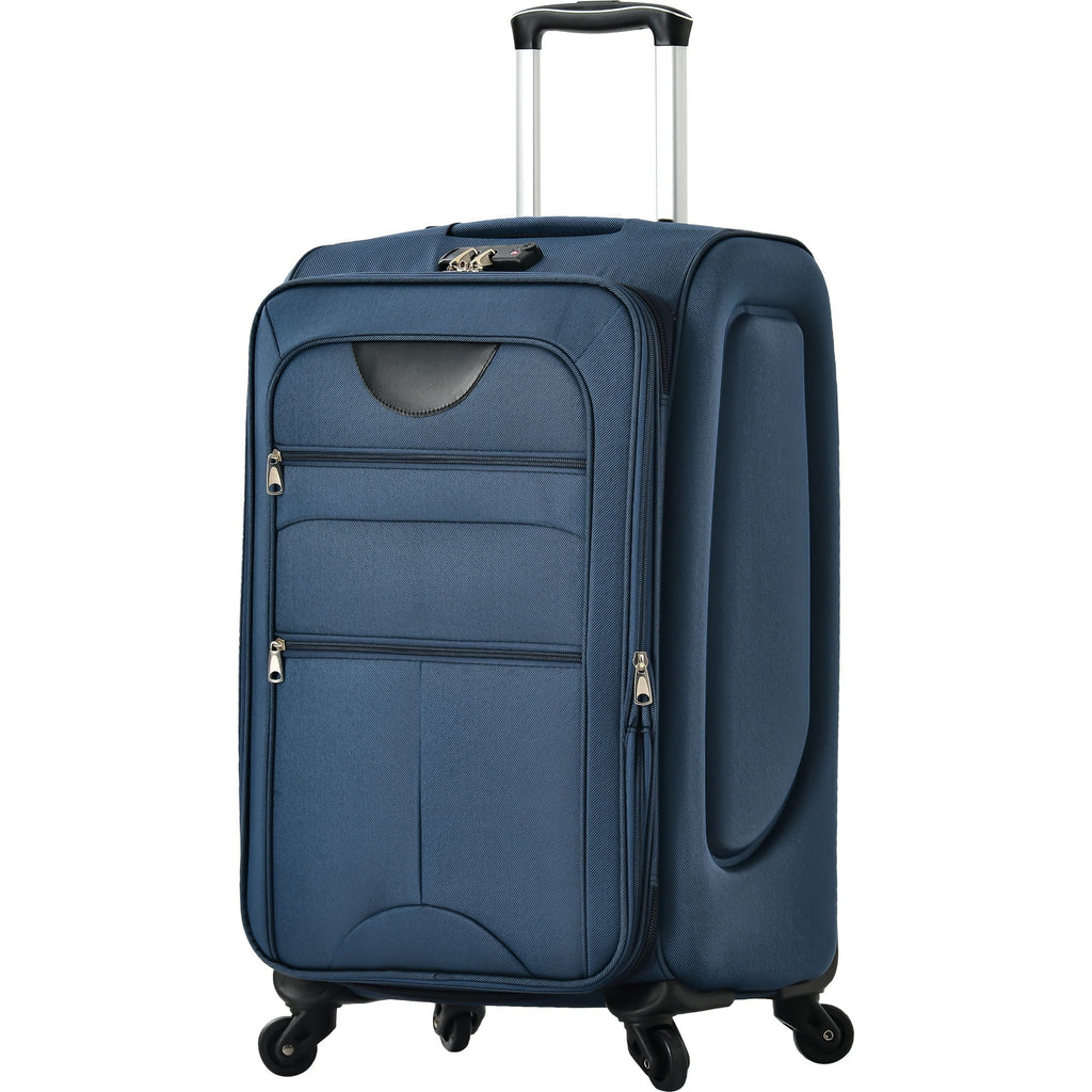 Softside Expandable 3 Piece Luggage Set with Spinner Wheels - Dark Blue