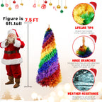 9ft Rainbow Spiral Christmas Tree