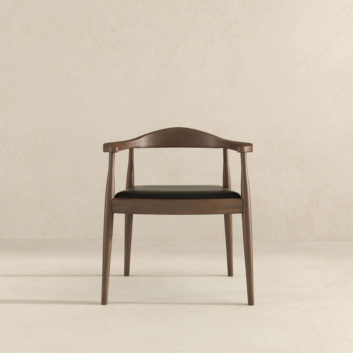 Mid-Century Modern Dining Chair with Armrests - Dark Gray or Dark Brown