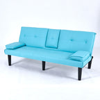 Foldable Sofa Bed with Cup Holder and Solid Wood Frame - Multiple Colors