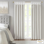 Twist Tab Total Blackout Window Curtain Panel with Thermal Lining - White