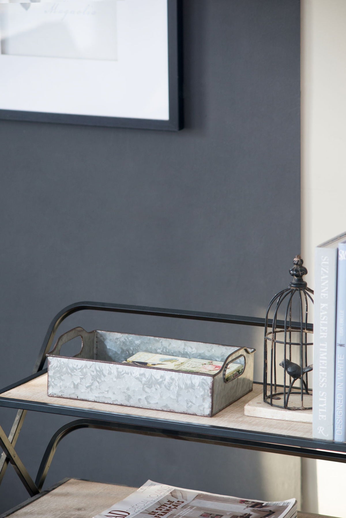 Decorative Galvanized Nesting Trays with Rustic Design - Gray