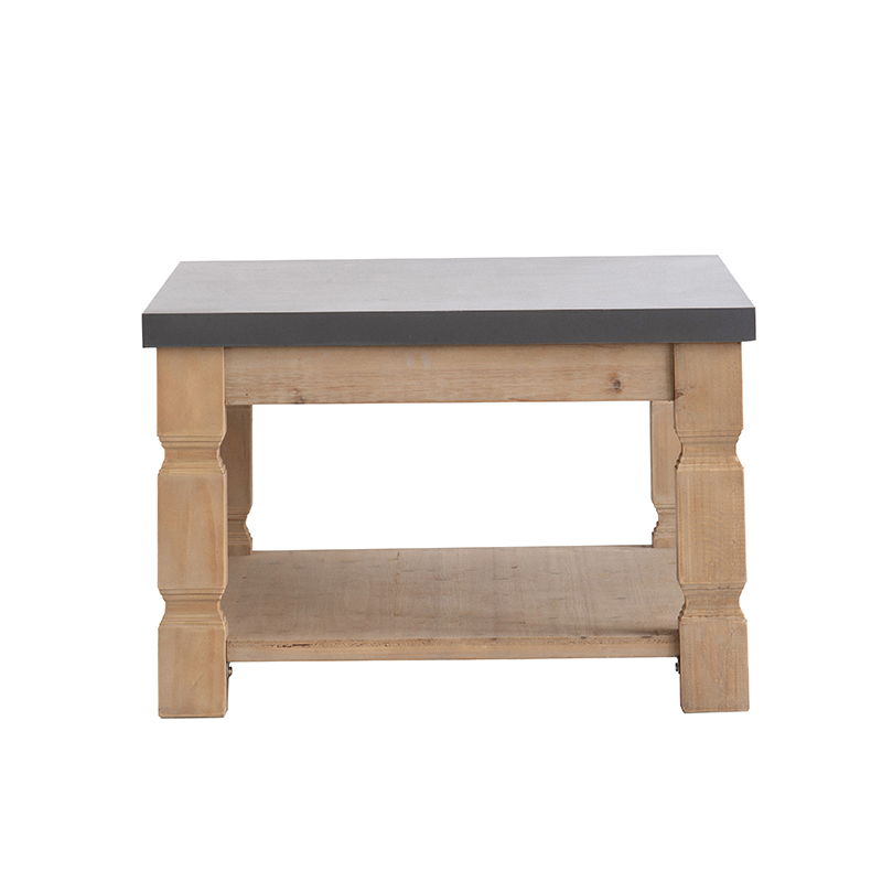 Rustic and Modern Console Table with Fir Wood & Veneer - Light Brown