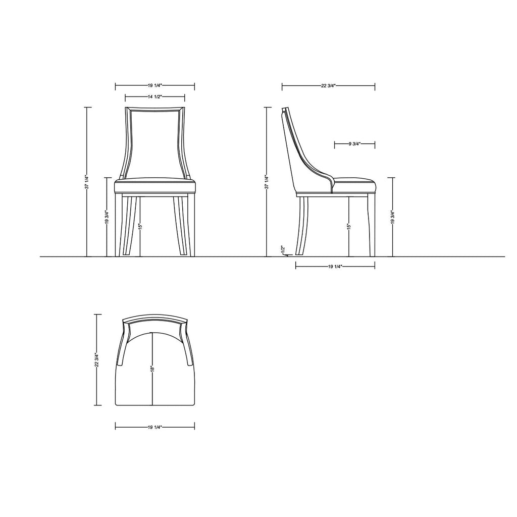 Grand Dining Chair Set with Solid Beech Wood Frame - Beige or Gray