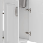 Deluxe Laundry Cabinet with Pull-Out Faucet and Stainless Steel Sink - White