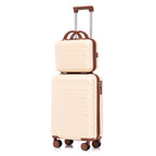 Beige 2-Piece Spinner Luggage Set with Hard Shell - Beige