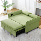 Modern Fabric Sofa Bed with Adjustable Armrests and Backrests - Multiple Colors