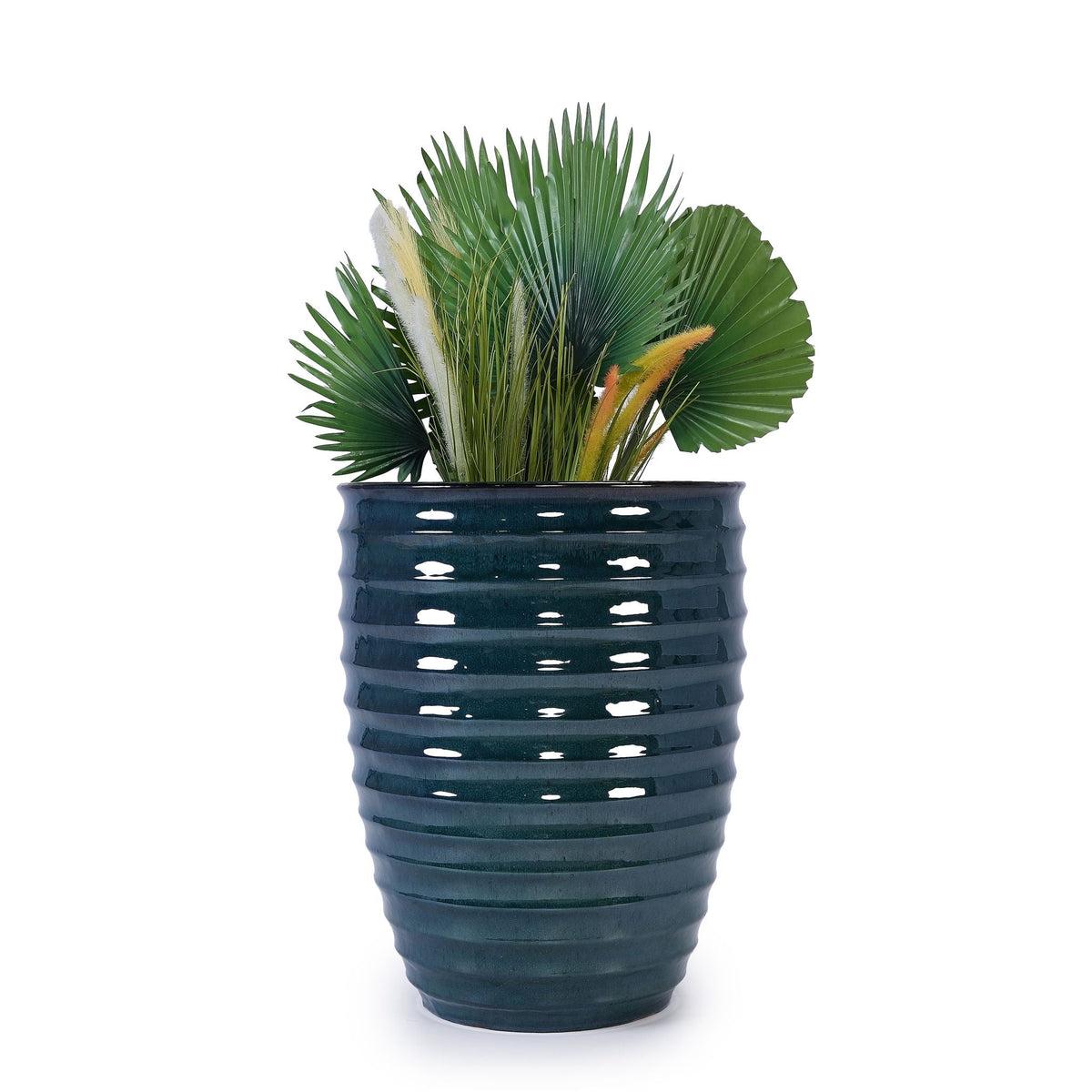 White Flowerpot Planter with Durable Construction - White