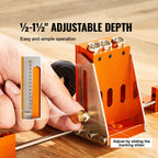 Pocket Hole Jig Kit with Adjustable Depth and C-Clamp - 34 Piece Set