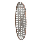 Metal Wall Art with Grid Pattern - Silver