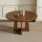 Round Dining Table For 4 with Wood & Iron Construction - Dark Brown or White