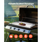 Stainless Steel Flat Top Griddle with Grease Trough – Silver