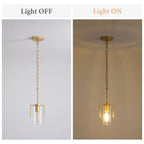 Adjustable Pendant Lighting with Clear Glass Shade - Black or Gold