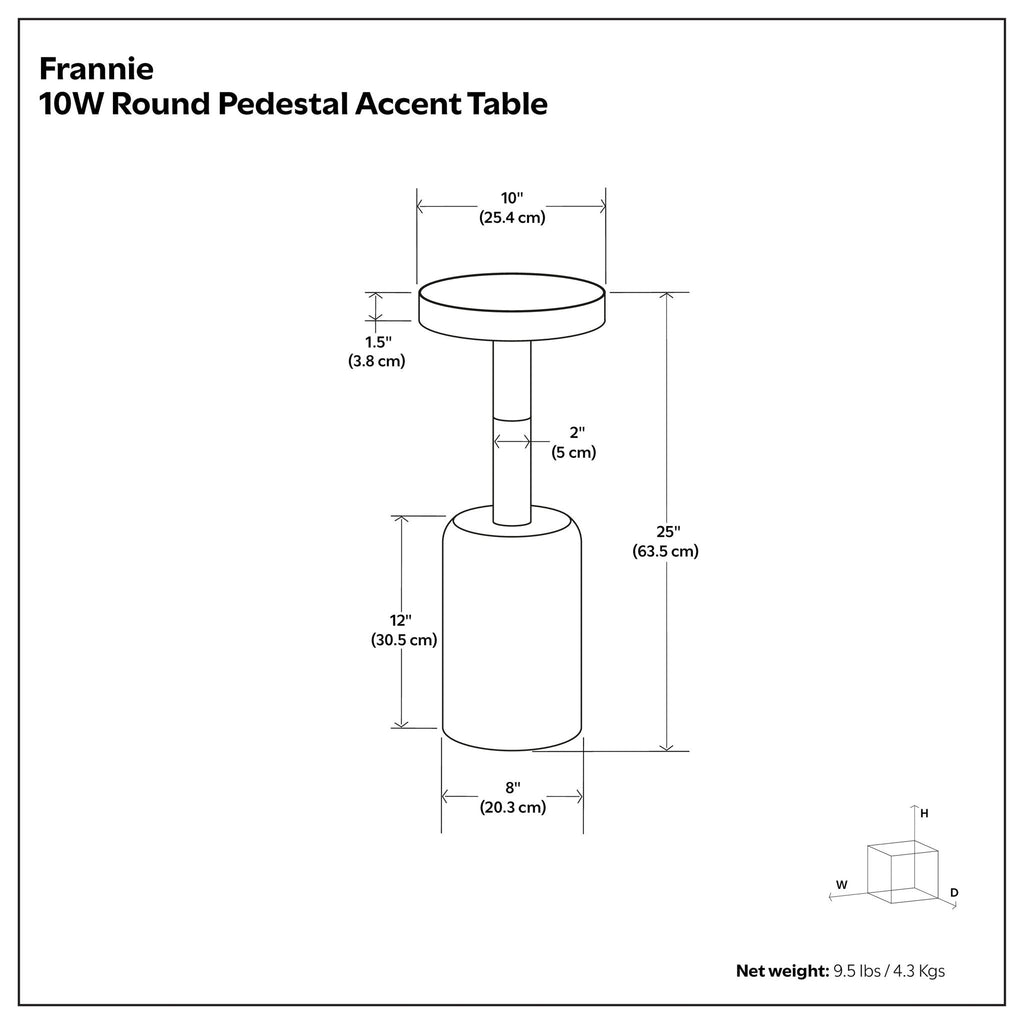 Gold and Black Side Table with Glass Top - Frannie