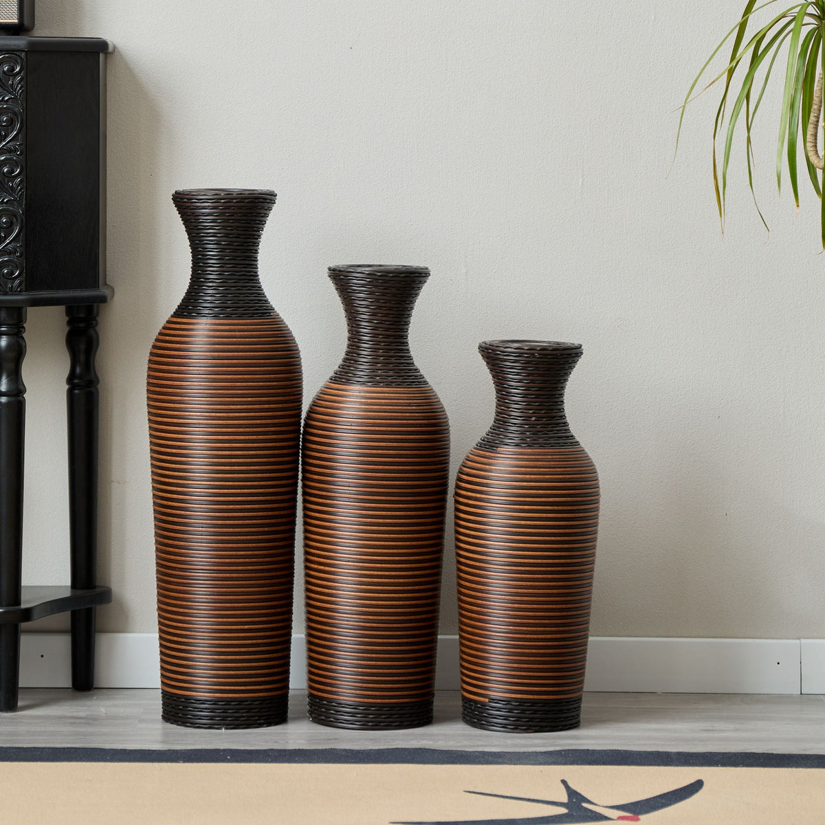 Classic And Neat Floor Vase with High Independent Stand - Multiple Colors