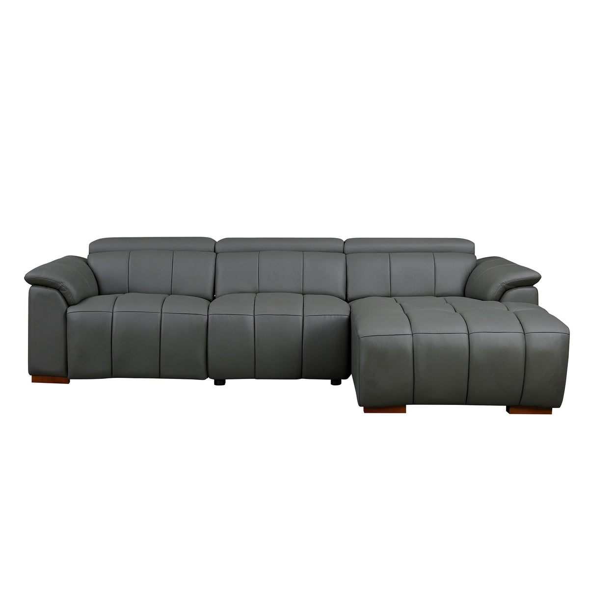 Modern Wall-Hugger Reclining Sofa with Electric Control - Genuine Leather
